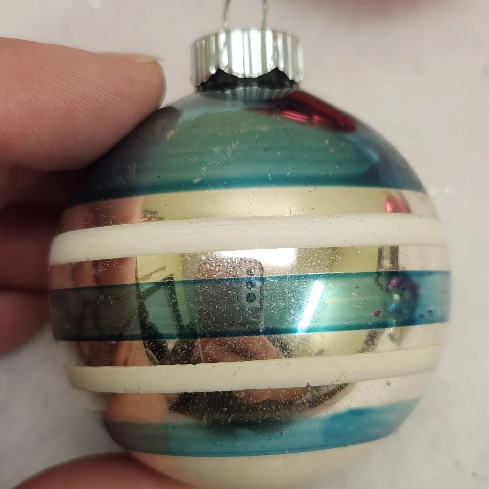 Vintage Mercury Glass Ornament Set - Picture 2 of 10